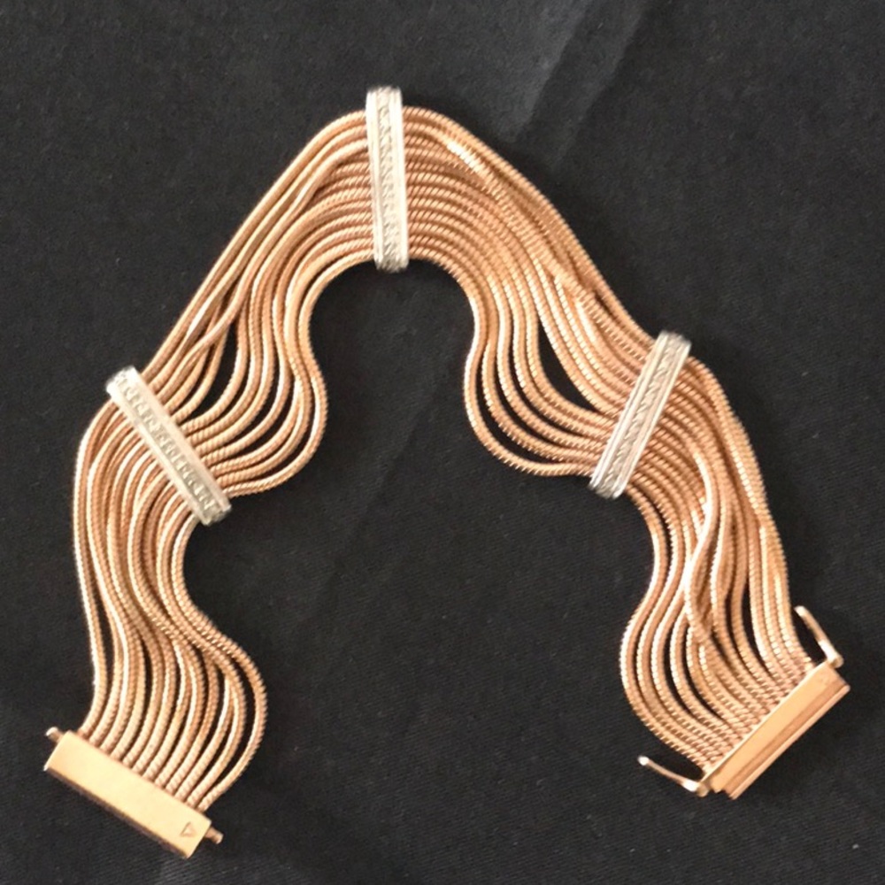 Rose tone with diamonds bracelet 925 - Picture 7 of 12